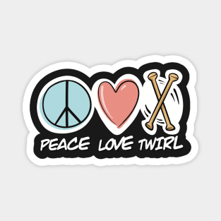 Peace Love Twirl symbol design Magnet