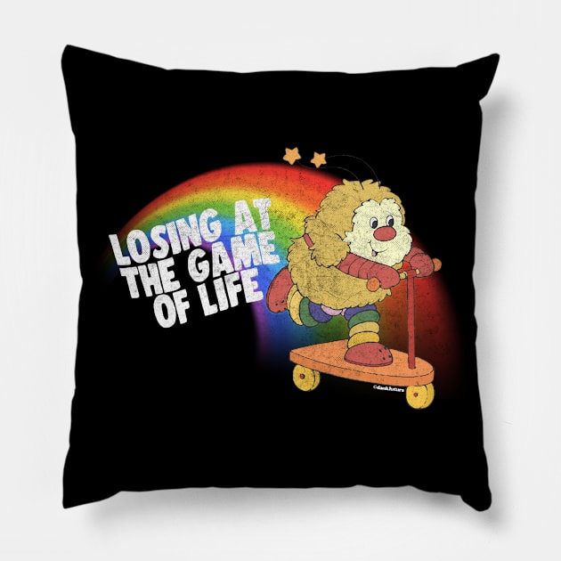 Losing At The Game Of Life / 80s Cartoon Nihilism Humor Design Pillow by DankFutura