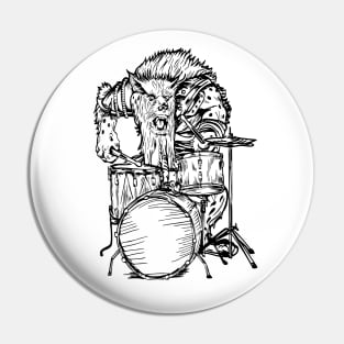 SEEMBO Beast Playing Drums Drummer Drumming Musician Band Pin