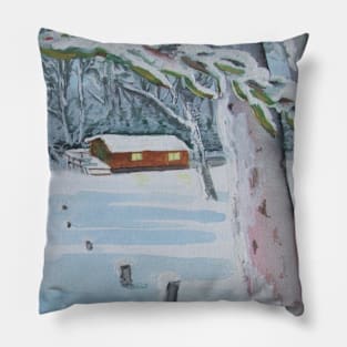 'Snowy Mountains Memories'winter Pillow