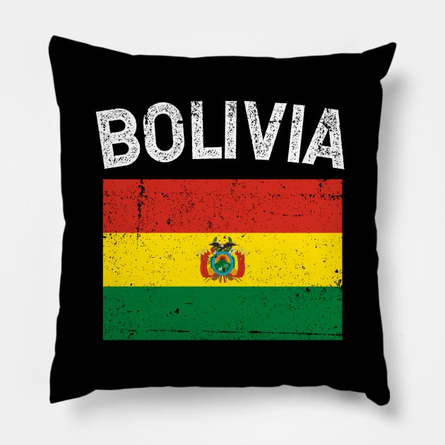 Bandera de Bolivia - Bolivian Flag - White letters design Pillow by verde