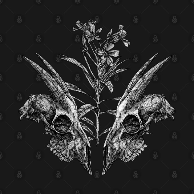 Goat Skull B&W by Crude Casey