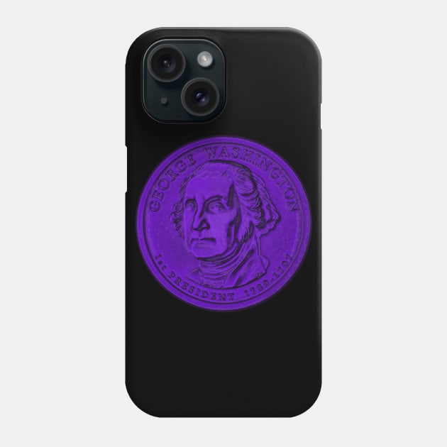 USA George Washington Coin in Purple Phone Case by The Black Panther