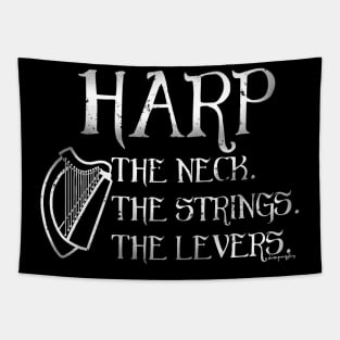 Harp The Neck The Strings The Levers v1 White Tapestry