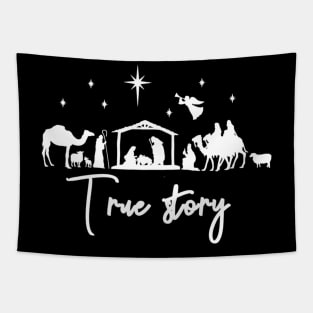 True Story Nativity Christmas Baby Jesus Manger Catholic Tapestry