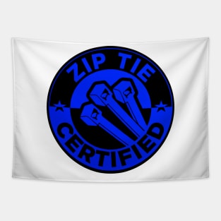 Zip Tie Certified Mechanic Sticker, Funny Technician Mechanic Electrician Construction Tapestry