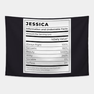 Funny Food Label Female Ingredients JESSICA Tapestry