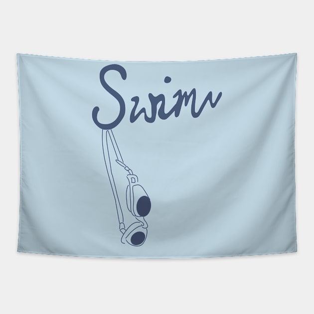 Swimming is my passion Tapestry by pepques