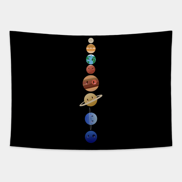 Cute Solar System - All Lined Up Tapestry by SaganPie