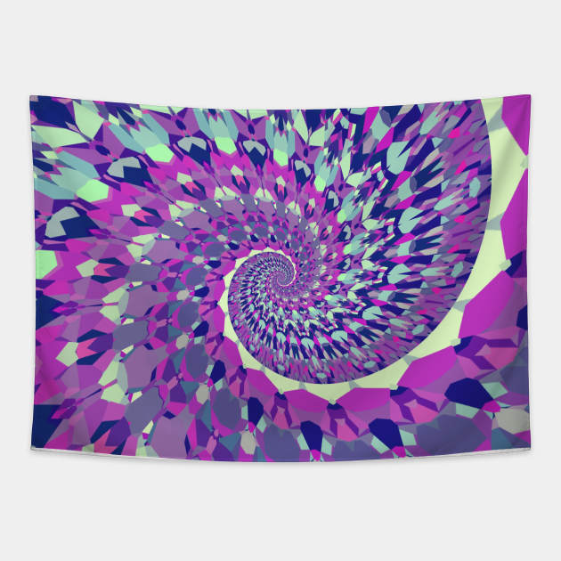 Trippy Mandala Spiral Tapestry by Kaleiope_Studio