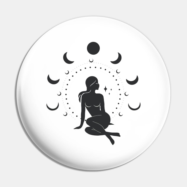 Sitting Moon Goddess Pin by studioaartanddesign