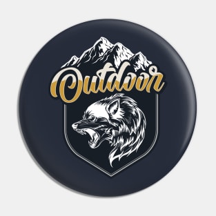 outdoor wolf Pin