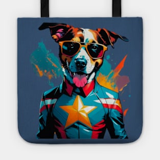 Captain American dog - pop art style tshirt Tote