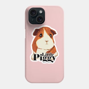 Fuzzy Guinea Pig with Little Piggy typography Phone Case