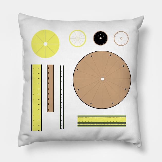 Tapes and Dials Springtime Steampunk Pillow by LochNestFarm