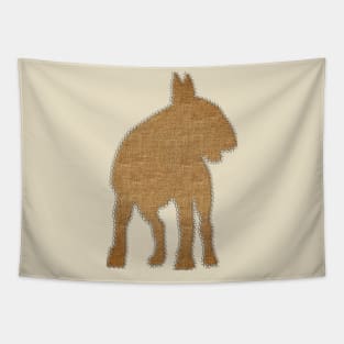 English Bull Terrier Stitched Silhouette Tapestry