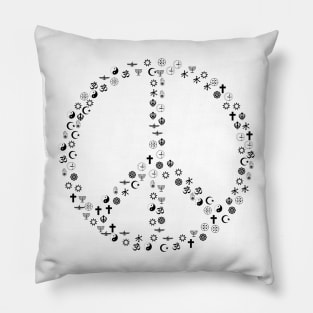 World Religions Peace Sign Pillow