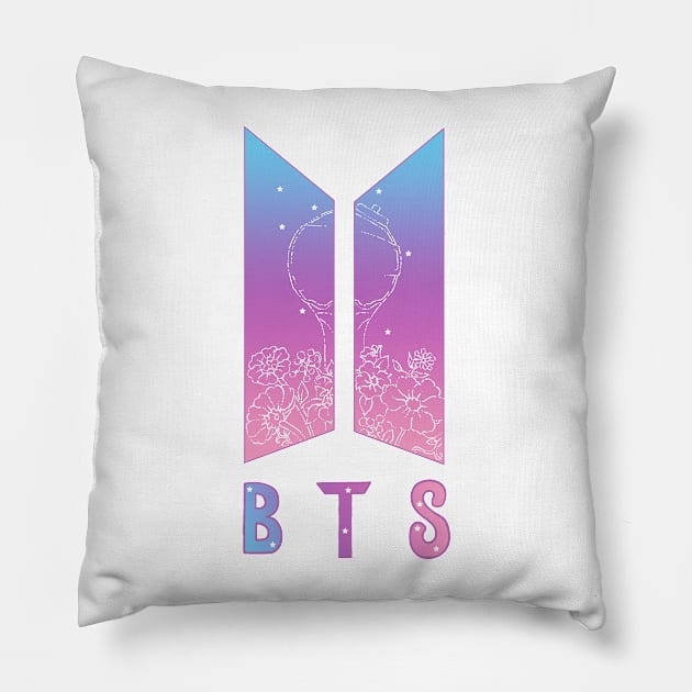 BTS ARMY flowers Pillow by Artimas Studio