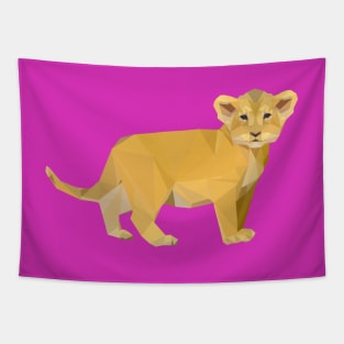 Adorable Lion Cub Triangular Design Tapestry