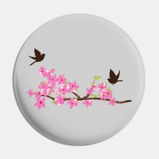 Sakura Blossom Birds Pin