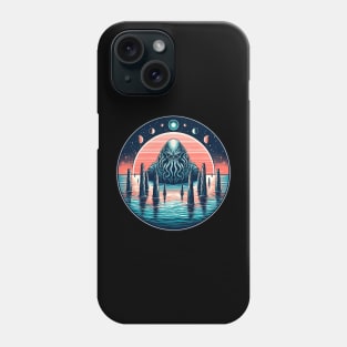 Cthulhu Synthwave Art: Retro Cosmic Horror Phone Case