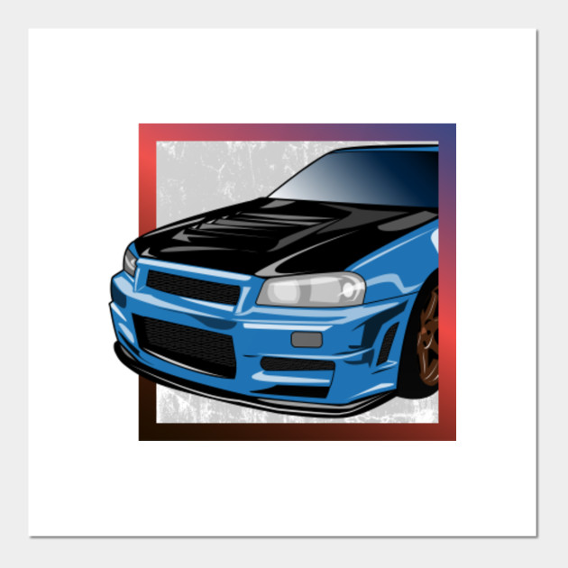 Nissan Skyline Gt R R34 Nissan Skyline Gtr R34 Posters And Art Prints Teepublic