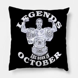 Legends Are Born In October Black Pillow