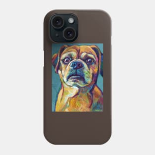 Cute Puggle On Blue Phone Case