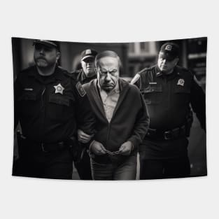 Netanyahu: An Evil Man on a Dark Background Tapestry