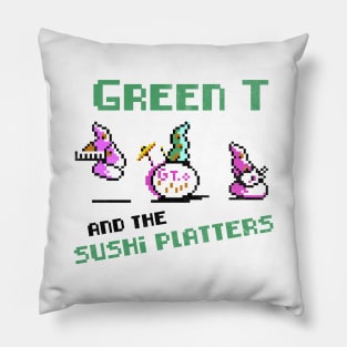 Green T and the Sushi Platters Pillow