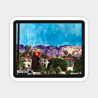 The Hollywood sign from Hollywood Boulevard Magnet