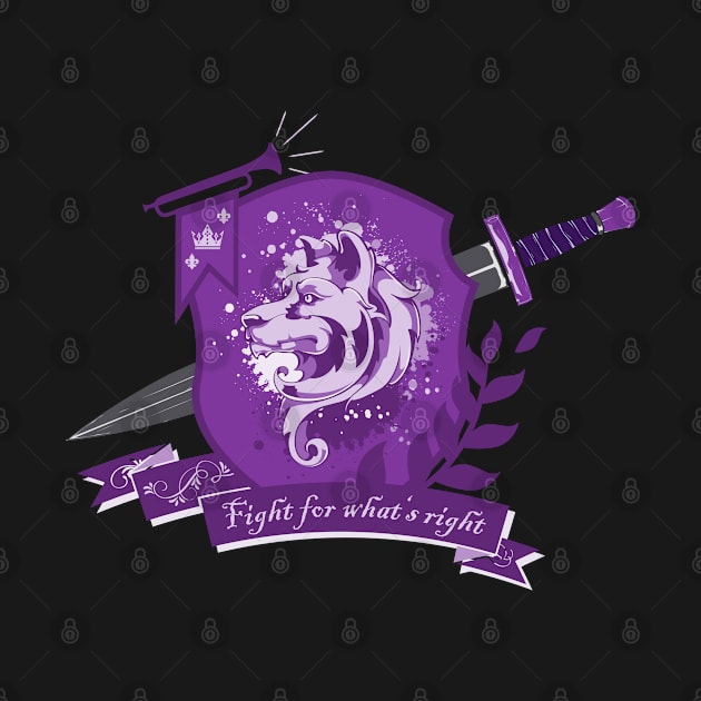 Dog crest, fight for what's right - Purple by Ravendax