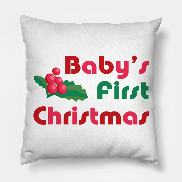 Baby's First Christmas Pillow by CafePretzel