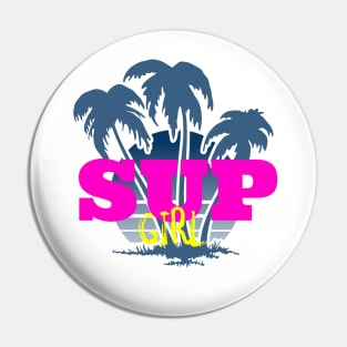 SUP Girl Stand Up Paddle Boarding Pin