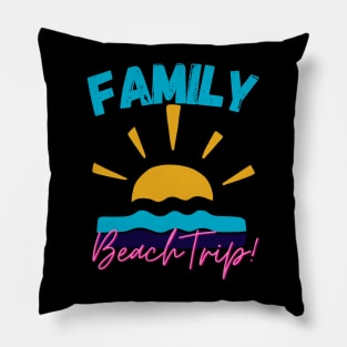 Family beach trip Pillow