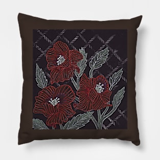 Trellis Poppies Pillow