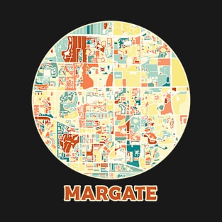 Margate Florida map in mozaique colors T-Shirt