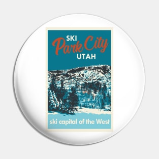 Vintage Park City Utah Ski Poster Pin