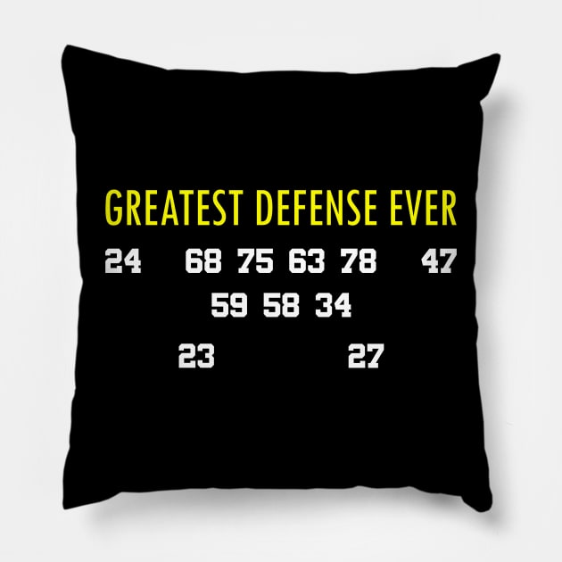 The Greatest Football D Ever, The Steel Curtain of the Steelers in the '70s Pillow by Retro Sports