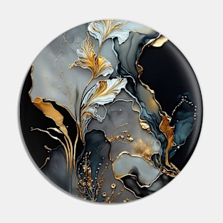 Golden Lily Garden - Resin Art Pin