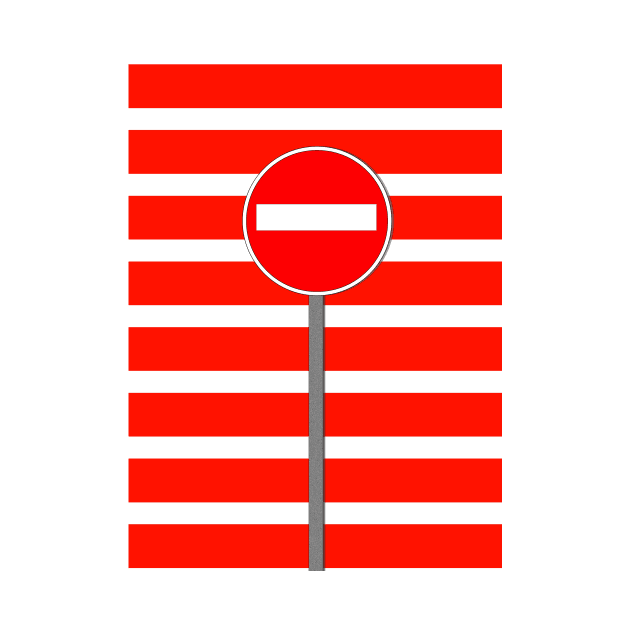 traditional NO ENTRY sign in bright red and white by mister-john