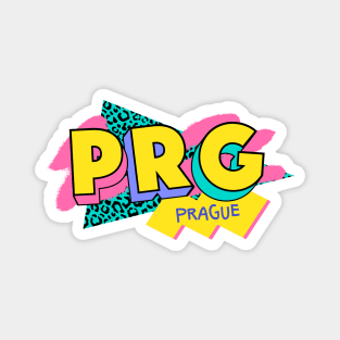 Prague, Czech Republic Retro 90s Logo Magnet