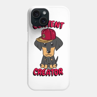 Cute dachshund dog is a content creator Phone Case