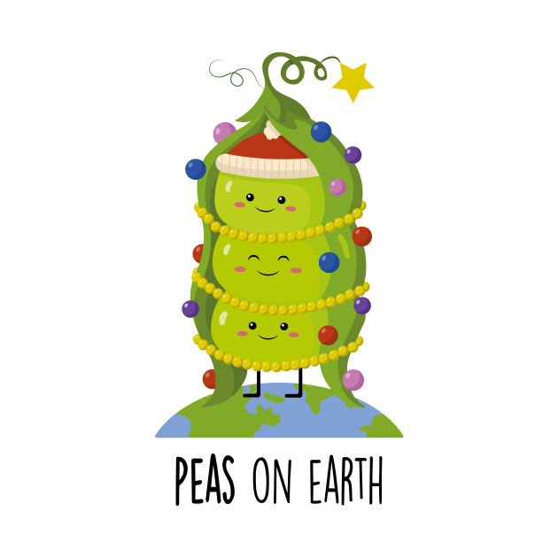 Peas on Earth Cute Pea Pun T-shirt by Sarah's Simulacrum