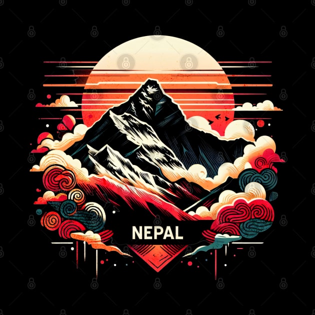 Mt. Everest Mountain Nepal Design by Miami Neon Designs