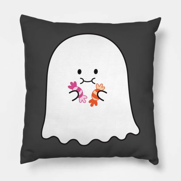 Gordie the Ghost | by queenie's cards Pillow by queenie's cards