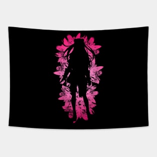 Shield - Pink Flowers style Tapestry