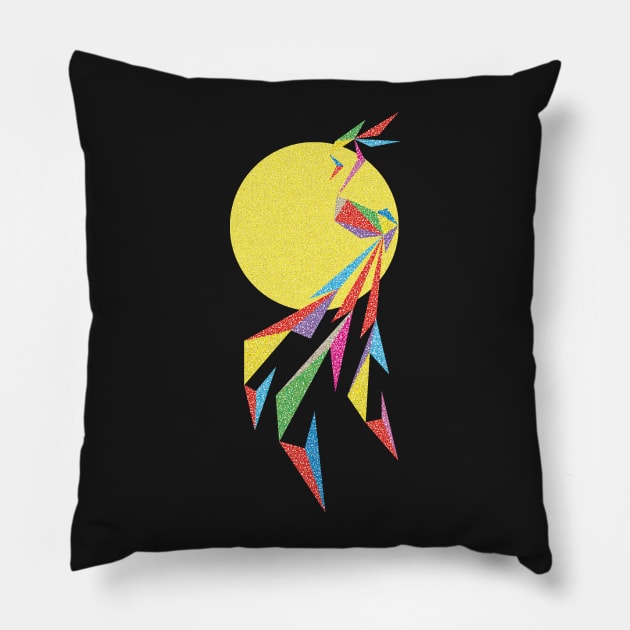 Abstract Moon Bird Pillow by martinussumbaji