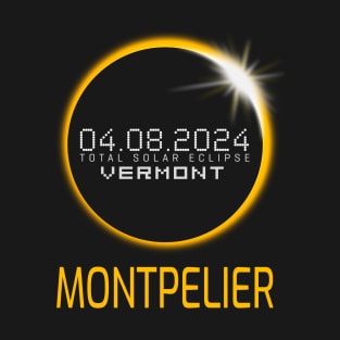 MONTPELIER Vermont Total Solar Eclipse April 8 2024 Vermont T-Shirt