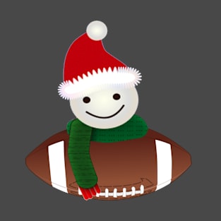 Football Snowman Holiday T-Shirt T-Shirt